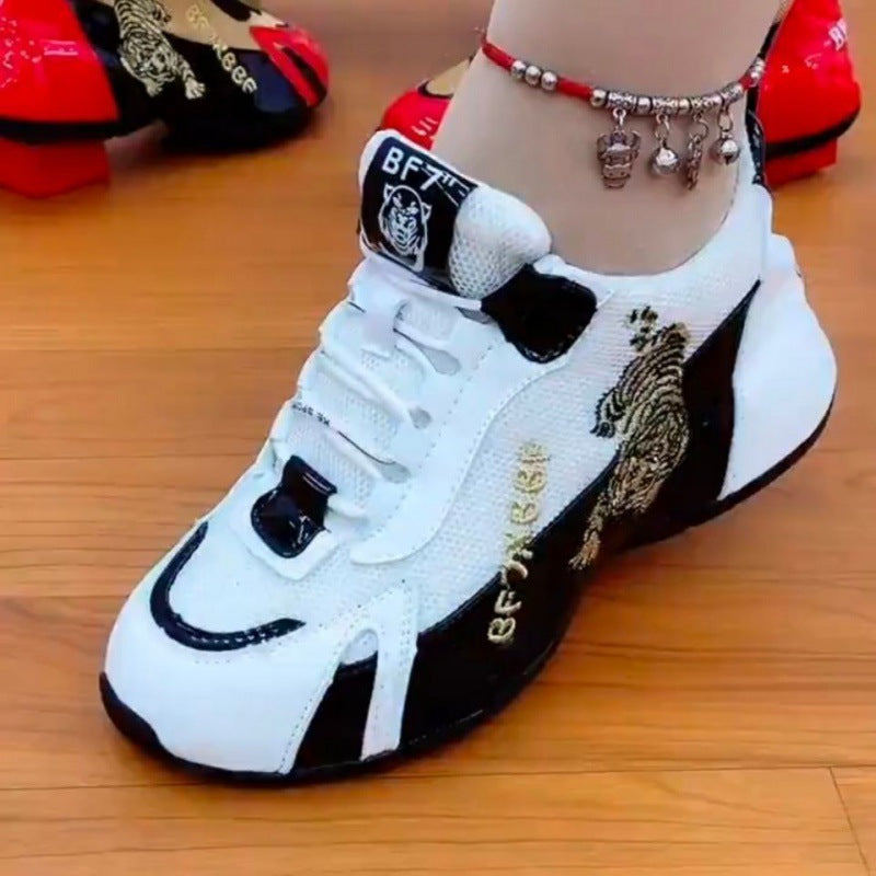 FASHION CHIC    -Chic Women's Sneakers  Spring New Design Versatile Casual Shoes High Soled Breathable Non Slip Running Shoes